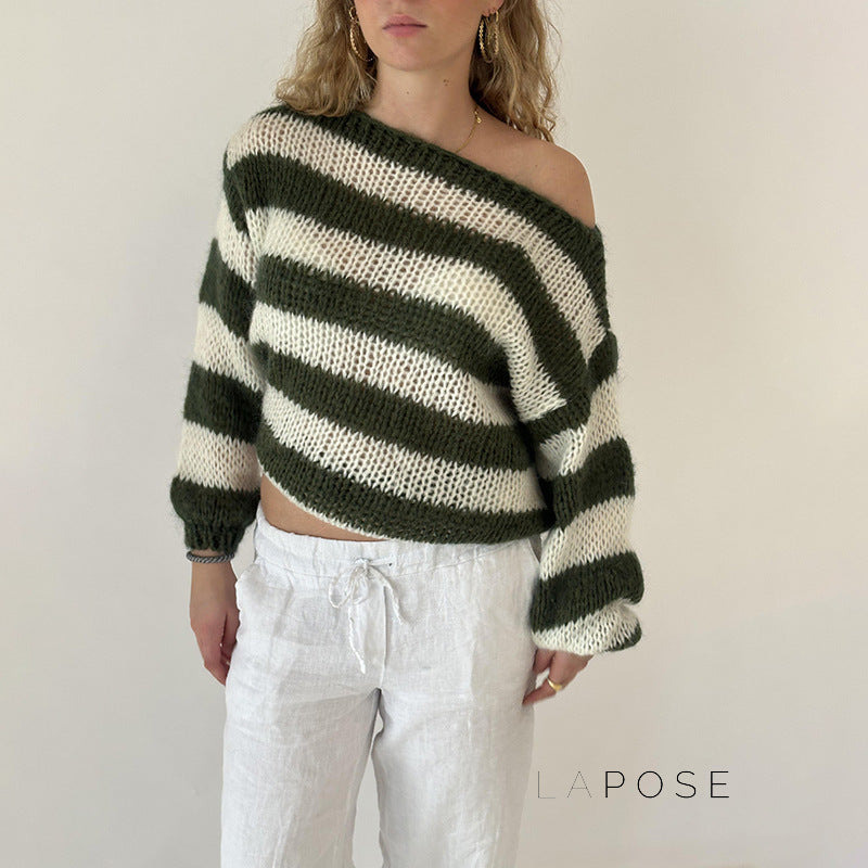 Johannah Striped Knit Sweater [EVPTM8XC]