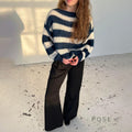 Johannah Striped Knit Sweater [LK2VUQ32]