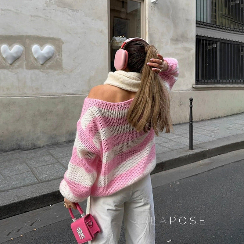 Johannah Striped Knit Sweater [O3QJGJOZ]