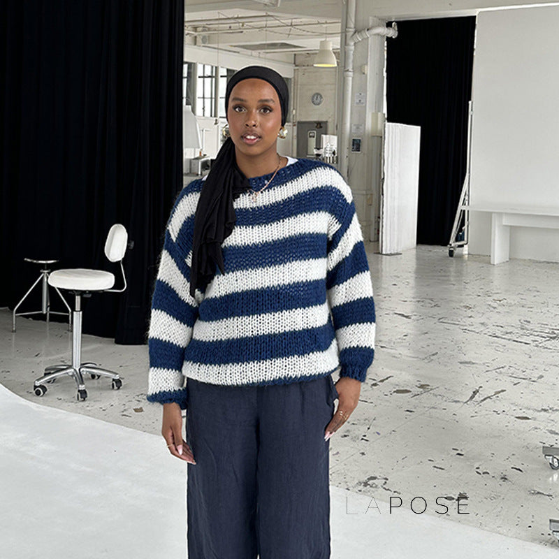 Johannah Striped Knit Sweater [6BMFUXRH]