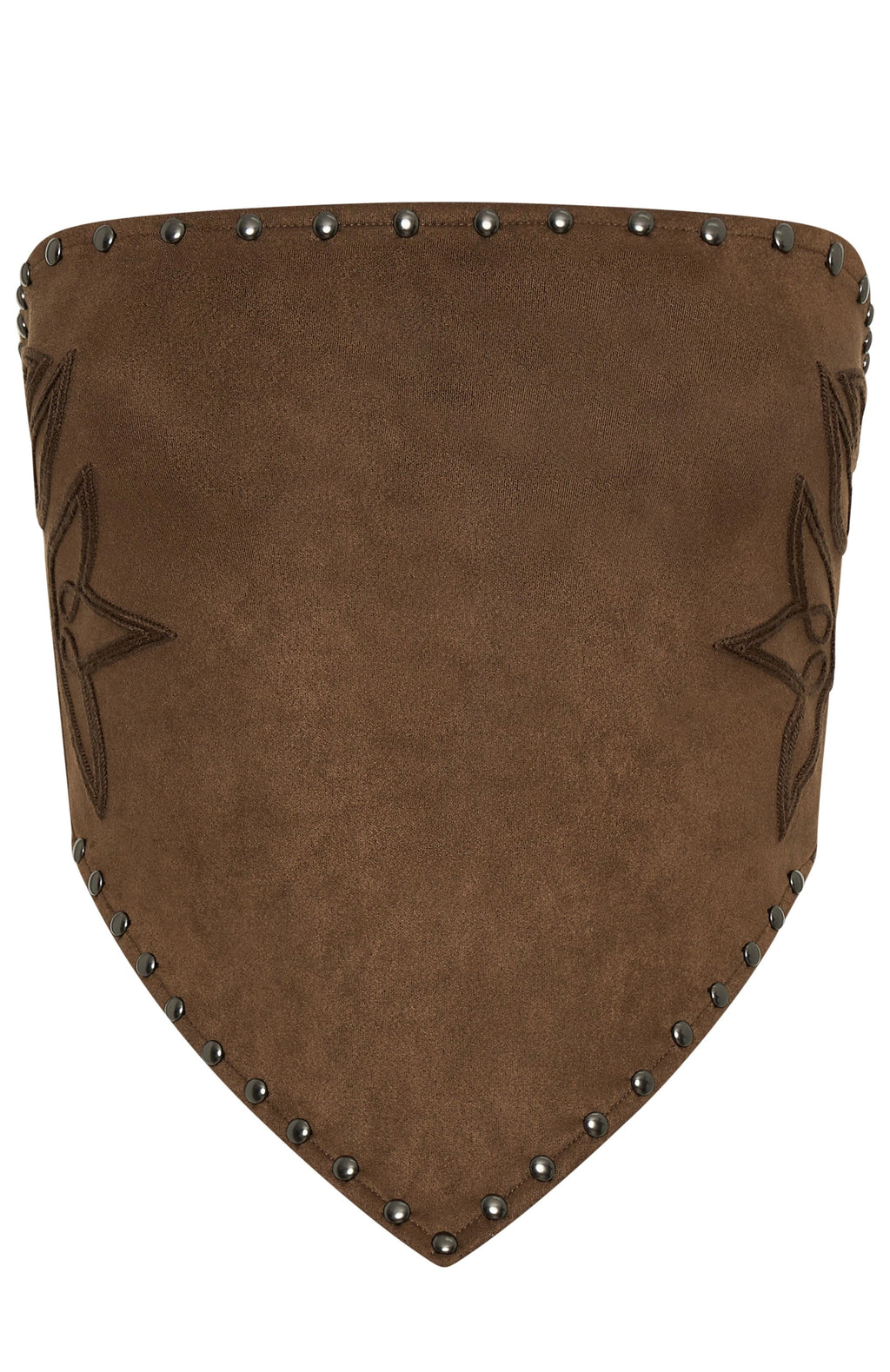 LaPose Jood Studded Strapless Suede Top
