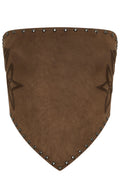 LaPose Jood Studded Strapless Suede Top