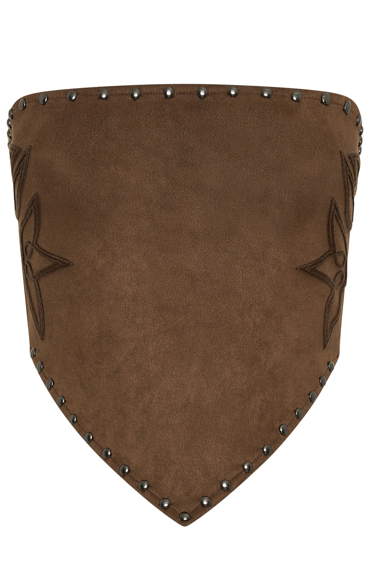 LaPose Jood Studded Strapless Suede Top