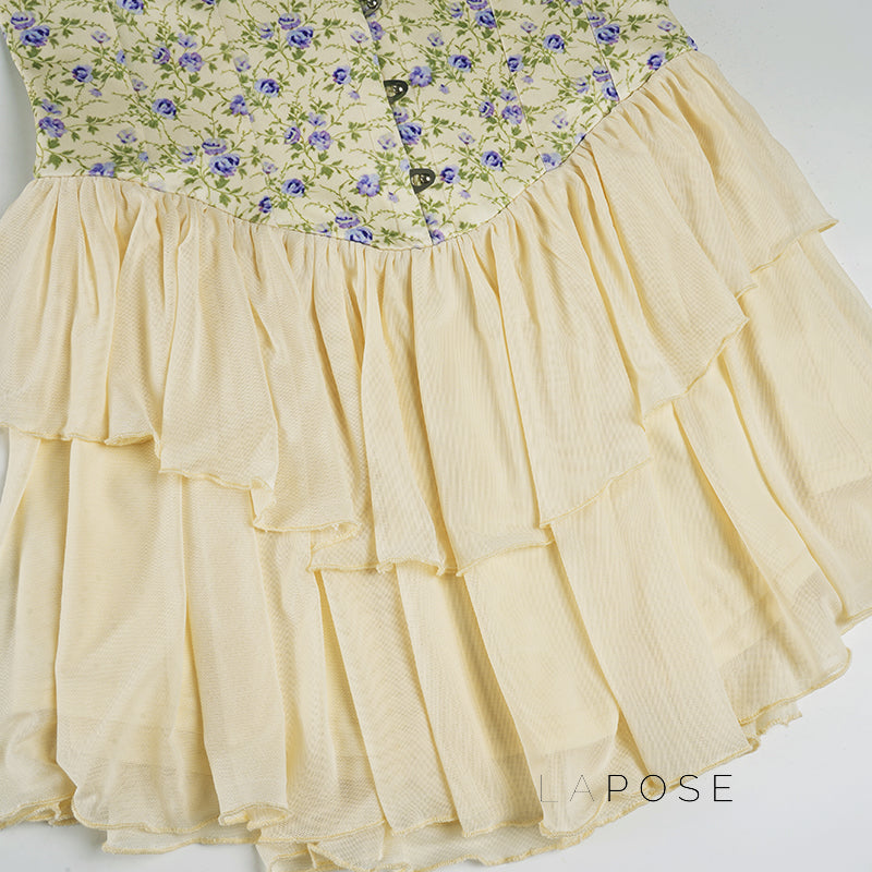 Joselin Strapless Tiered Floral Dress [RJMJMIVC]