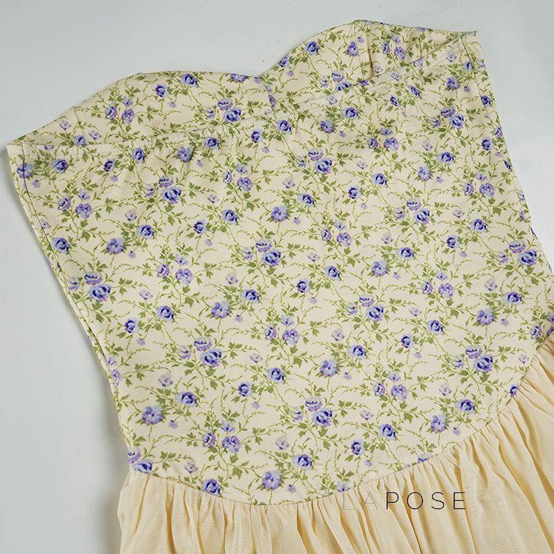 Joselin Strapless Tiered Floral Dress [8BGPTBRS]