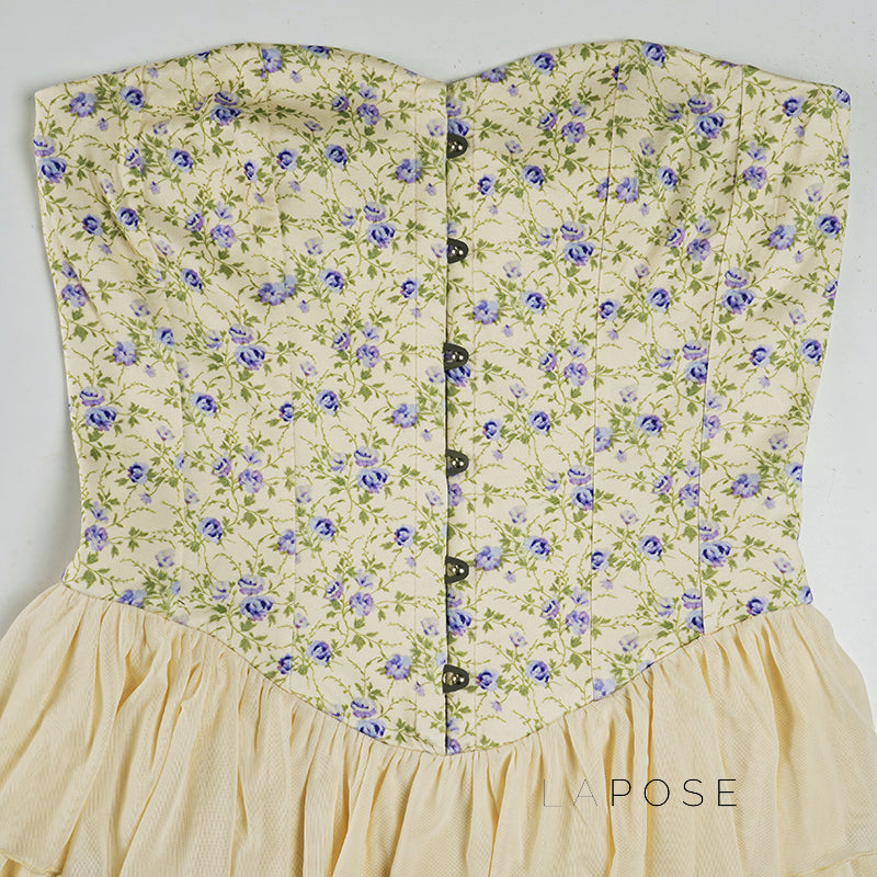 Joselin Strapless Tiered Floral Dress [KKXYAOK8]