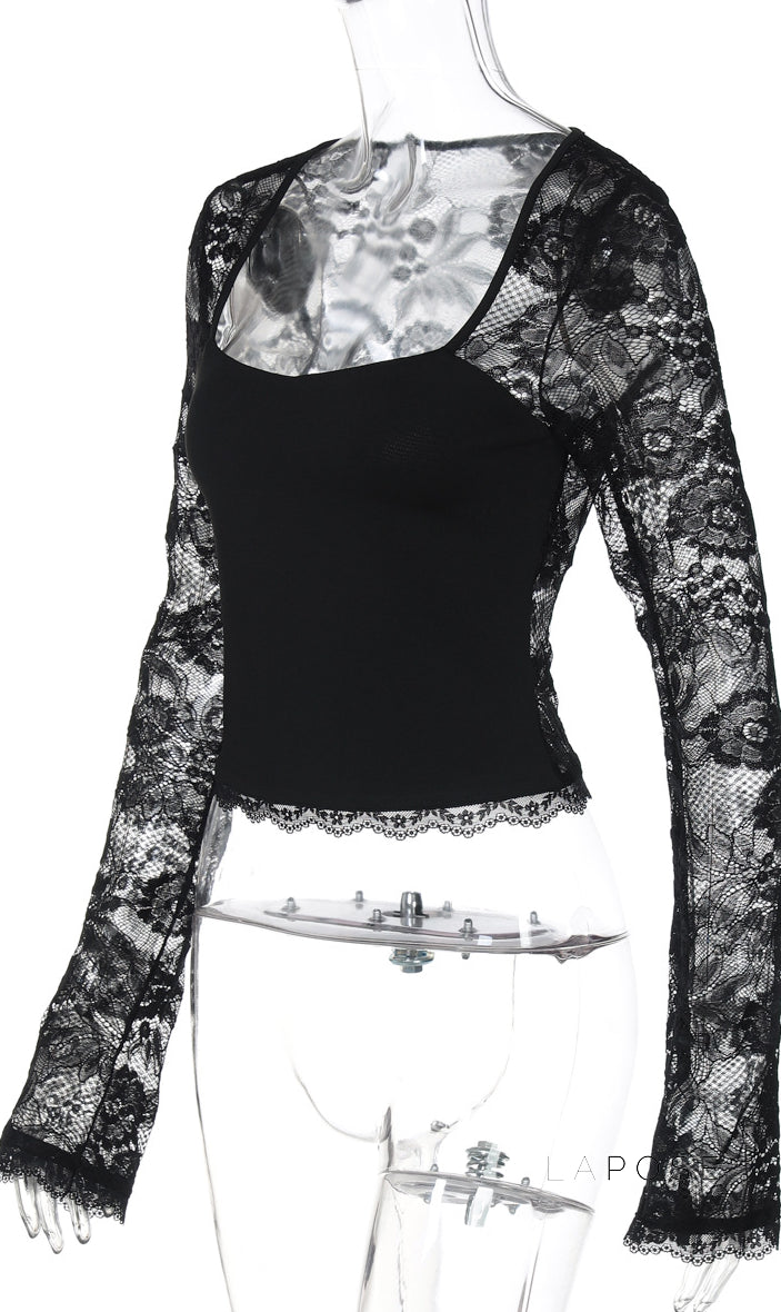 Joselynn Lace Long Sleeve Top [CMBGEVRX]