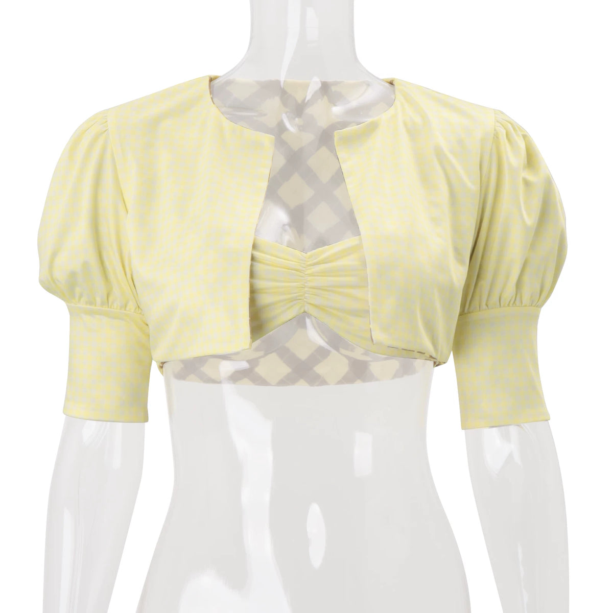LaPose - Josslyn Plaid Puff Sleeve Top Set