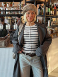 Joyanna Striped Cropped Knit Cardigan [AR90LLZF]