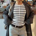 Joyanna Striped Cropped Knit Cardigan [FIWBE5YV]