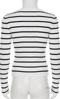 Joyanna Striped Cropped Knit Cardigan [A1N6C0UX]