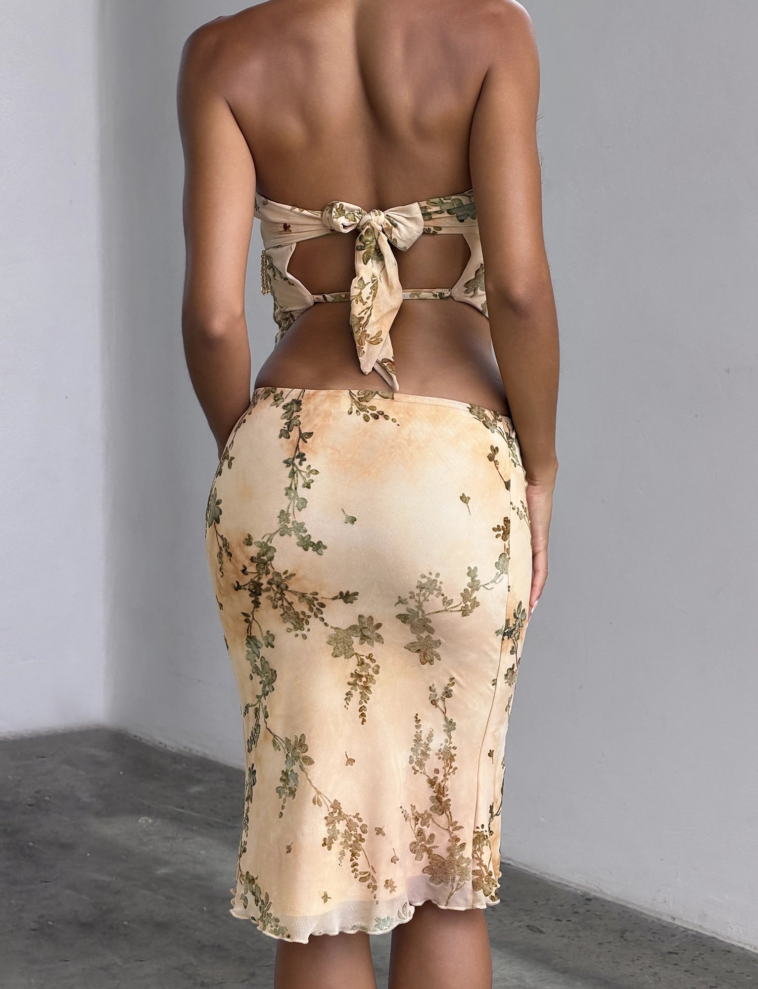 LaPose Joycelyn Burnout Fringe Midi