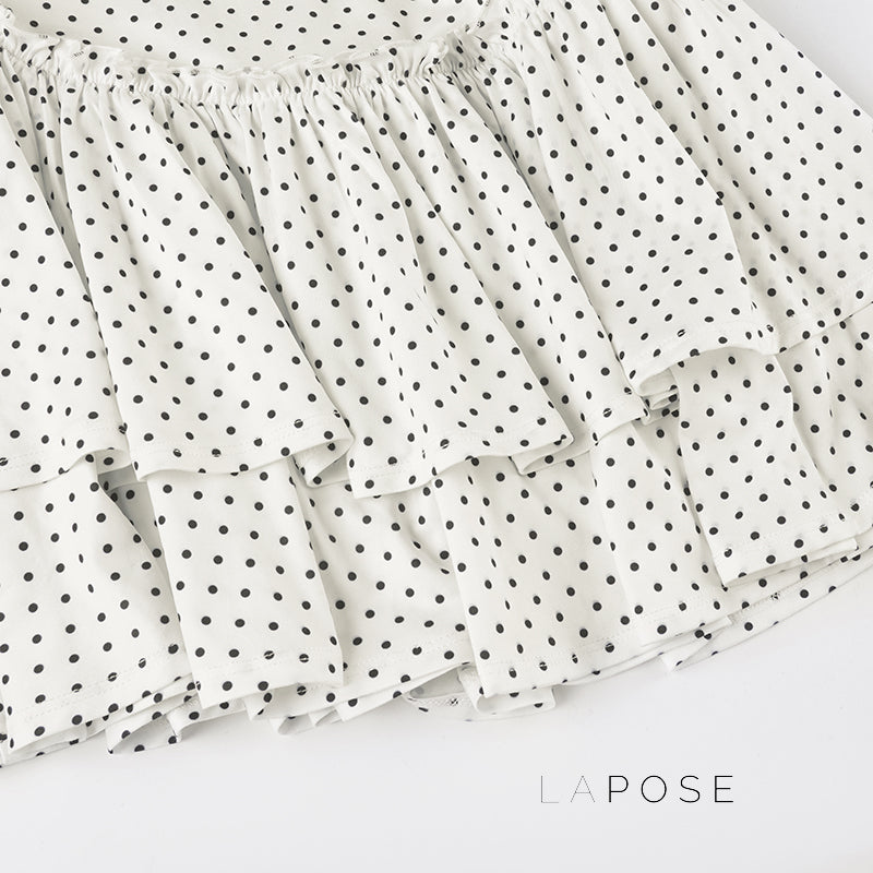 Jumana Polka Dot Smocked Mini Dress [ZNO32UHT]