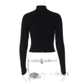 Kacy Contrast Zipper Knit Top [2RB4IDQO]