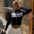 Kacy Contrast Zipper Knit Top [YD9P9PN6]