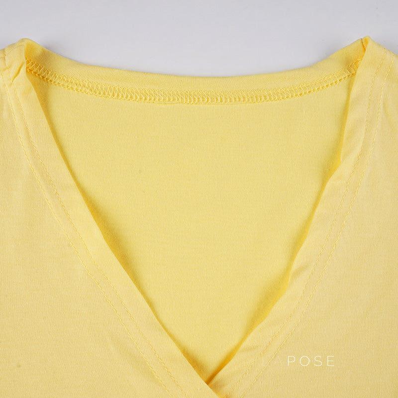 Kadyn Ruched V-Neck Crop Top