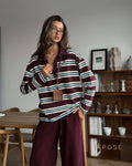 Kaelin Contrast Striped Knit Polo [02COIHAA]