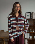 Kaelin Contrast Striped Knit Polo [LBDW1KIB]