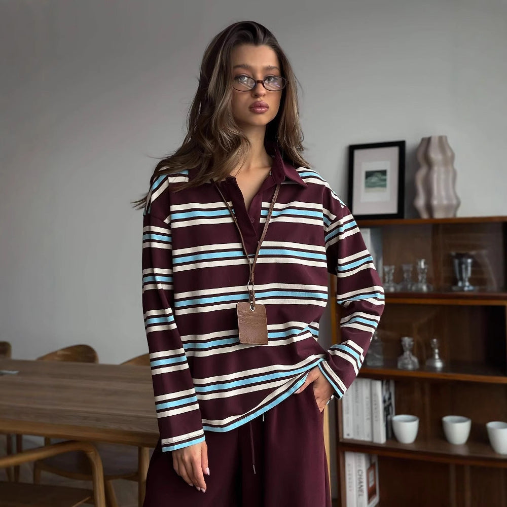 Kaelin Contrast Striped Knit Polo [DOZJMPIZ]