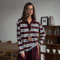 Kaelin Contrast Striped Knit Polo [DOZJMPIZ]