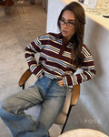 Kaelin Contrast Striped Knit Polo [2MANDRFW]