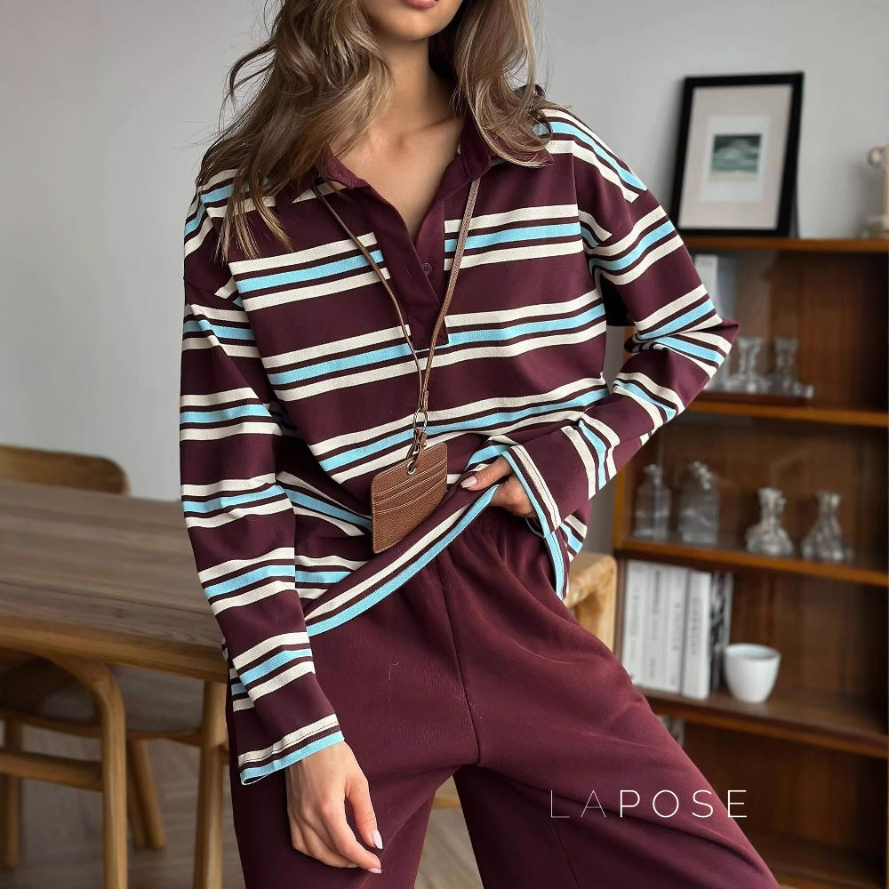 Kaelin Contrast Striped Knit Polo [OUHMKLJ0]