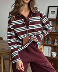 Kaelin Contrast Striped Knit Polo [HD5J717Q]