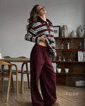 Kaelin Contrast Striped Knit Polo [UGFBZFQO]