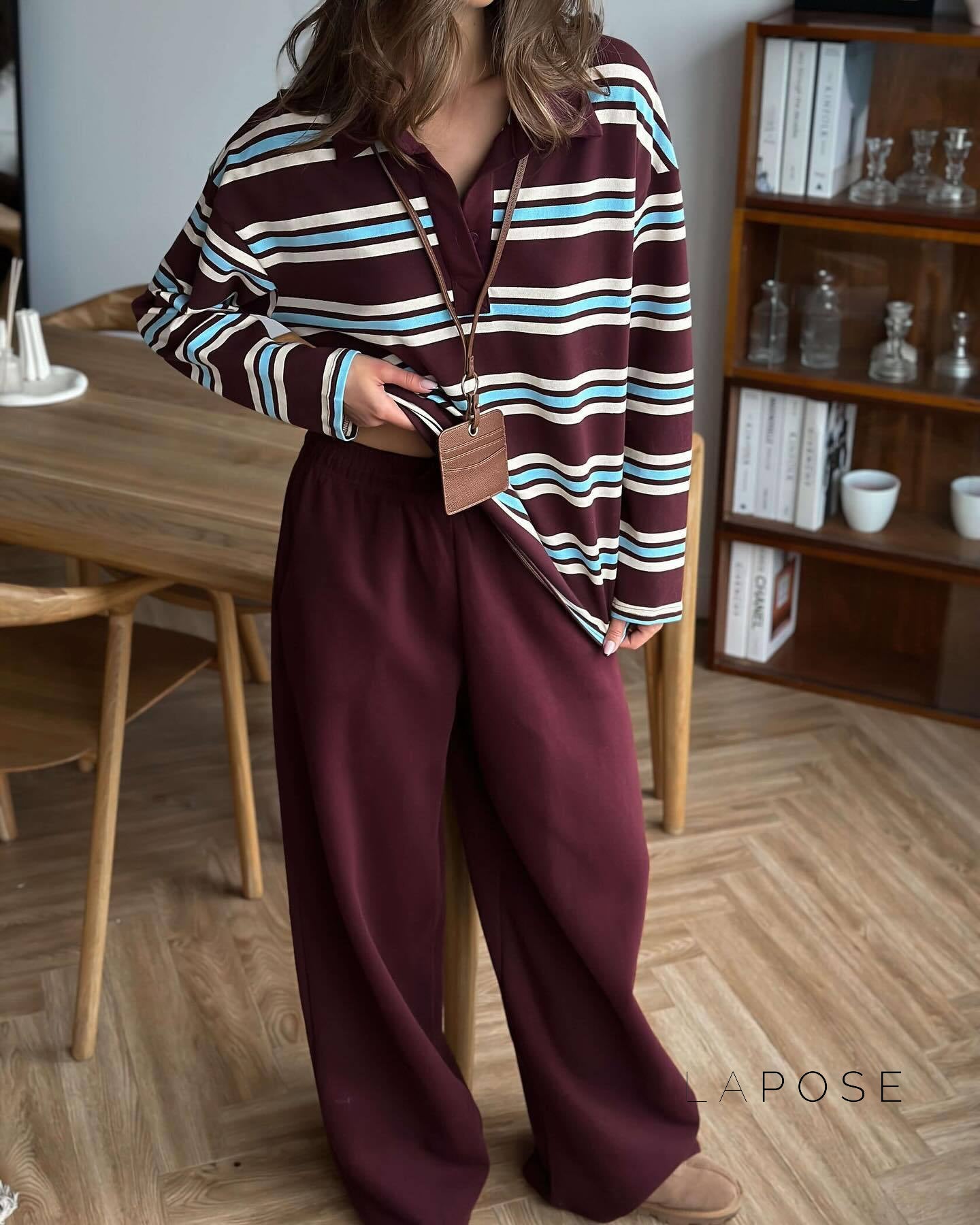 Kaelin Contrast Striped Knit Polo [ZIQ8X8V3]