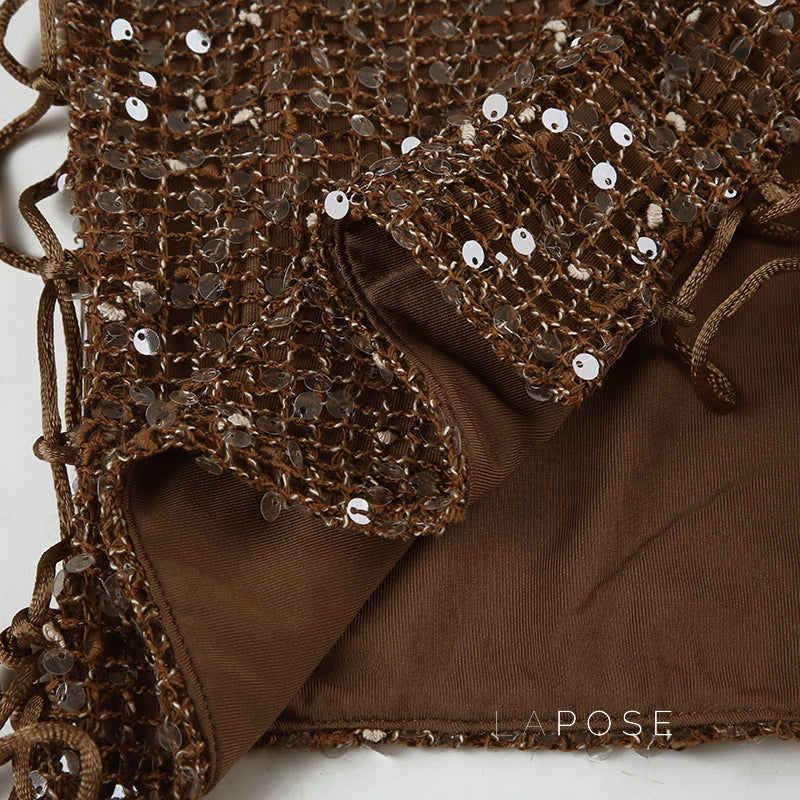 Kaidyn Sequin Crop Tube Top [61U3FNW8]