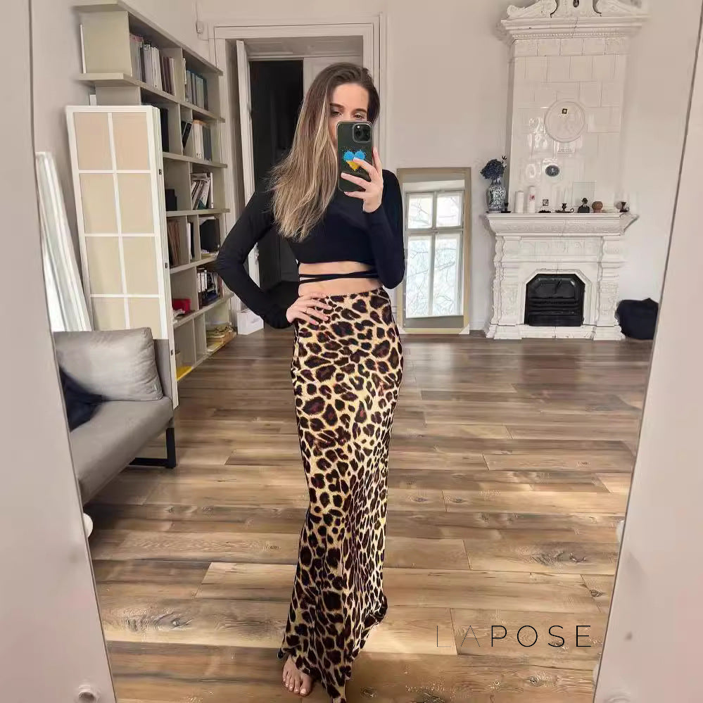 Kailea Leopard Maxi Skirt [UNH8WS4E]