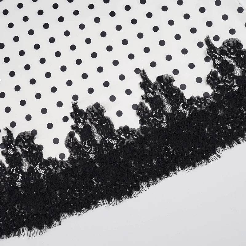 LaPose - Kaislee Polka Dot Lace Midi Skirt