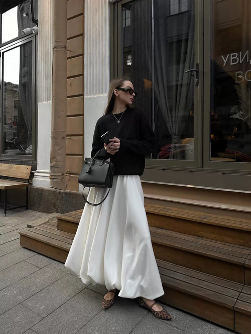 LaPose - Kaizley Satin High Waist Maxi Skirt