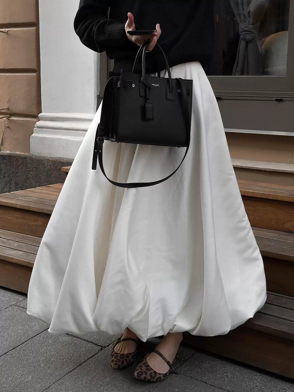 LaPose - Kaizley Satin High Waist Maxi Skirt