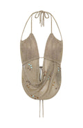 LaPose Kaleena Gold Shimmer Halter Top