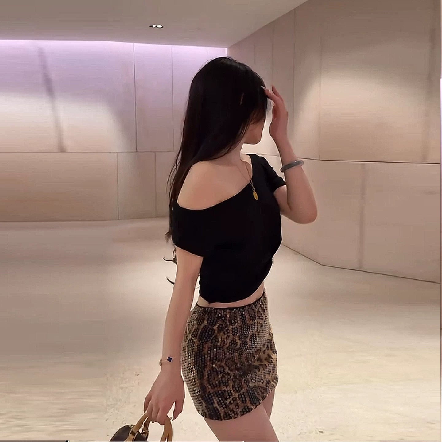 Kaleena Leopard Sequin Skirt Set