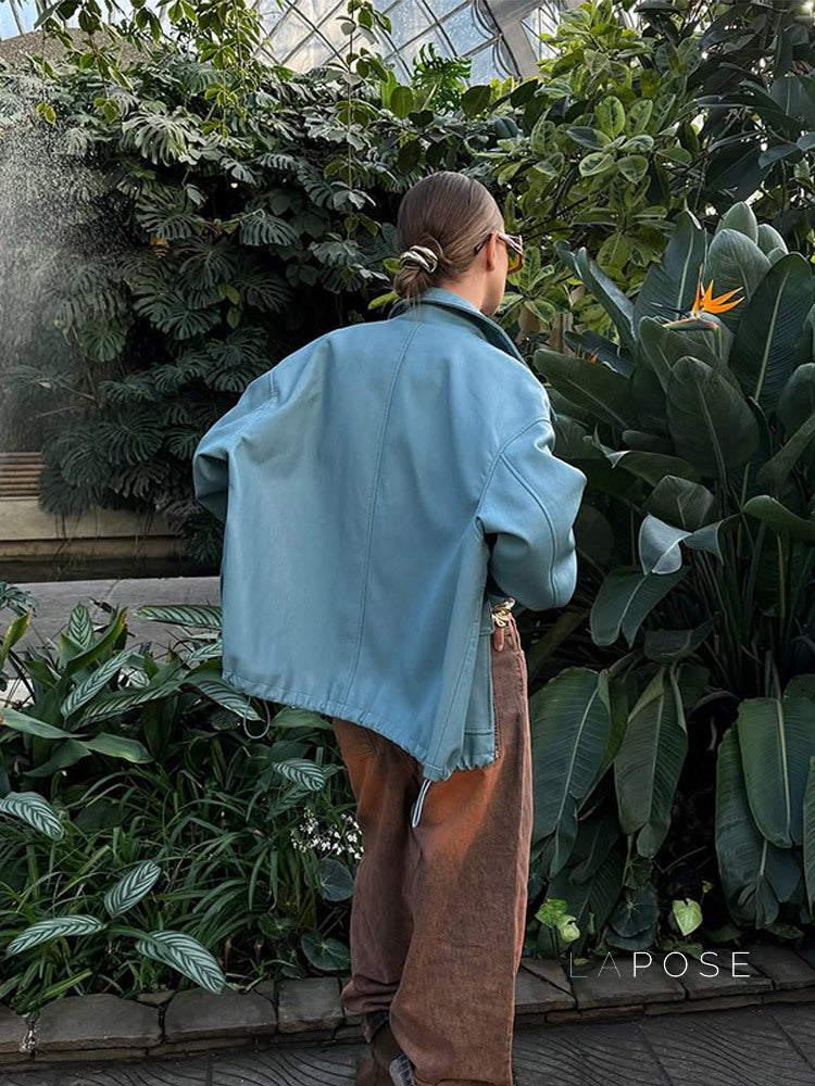 Kalei Blue Moto Jacket [U6E4DB86]