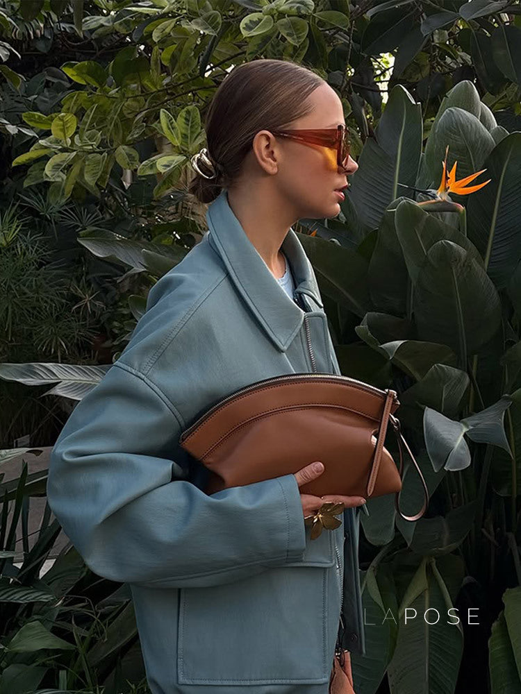 Kalei Blue Moto Jacket [B0BDAX50]