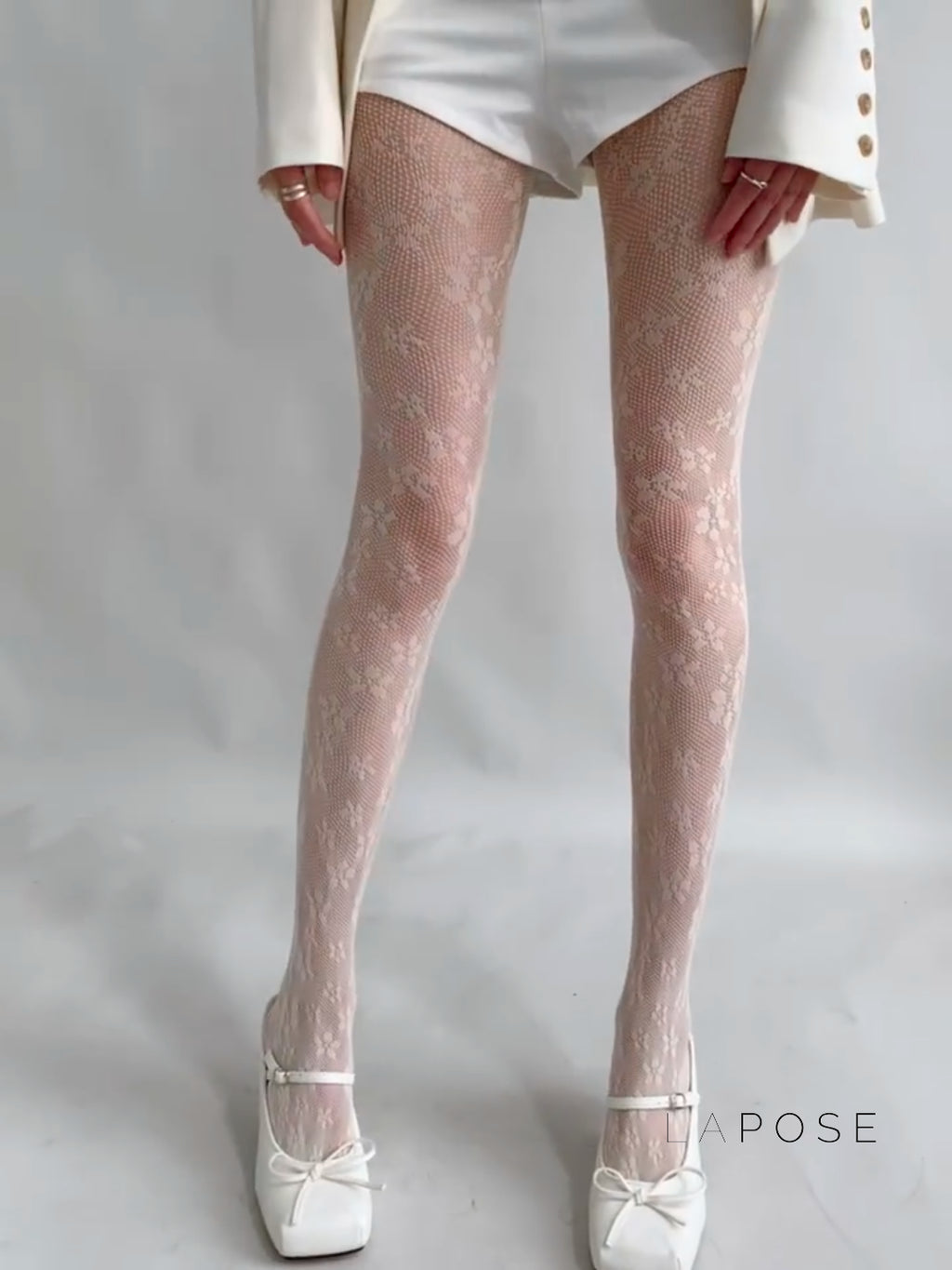 Kaleyah Sheer Lace Print Tights [KX0R9NIP]