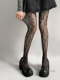 Kaleyah Sheer Lace Print Tights [HHKBNGNV]