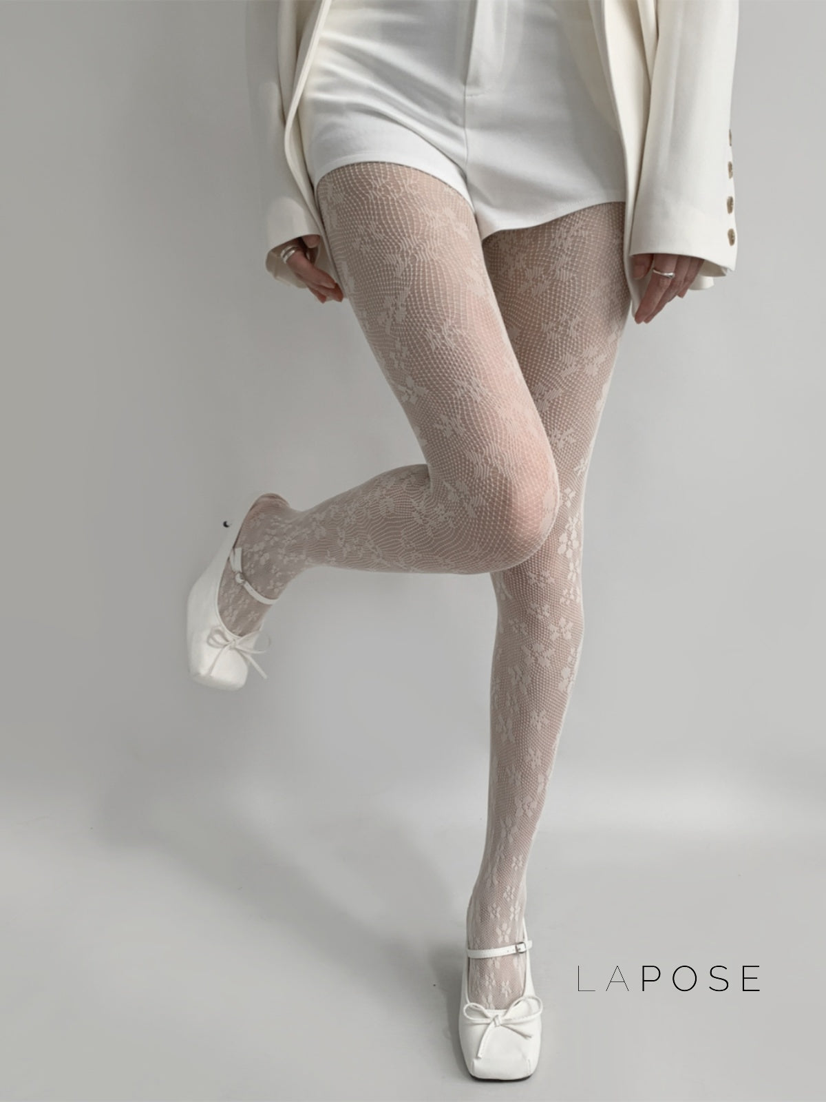 Kaleyah Sheer Lace Print Tights [HU5OAMD9]