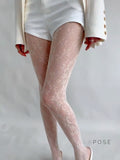 Kaleyah Sheer Lace Print Tights [RAJU78TZ]