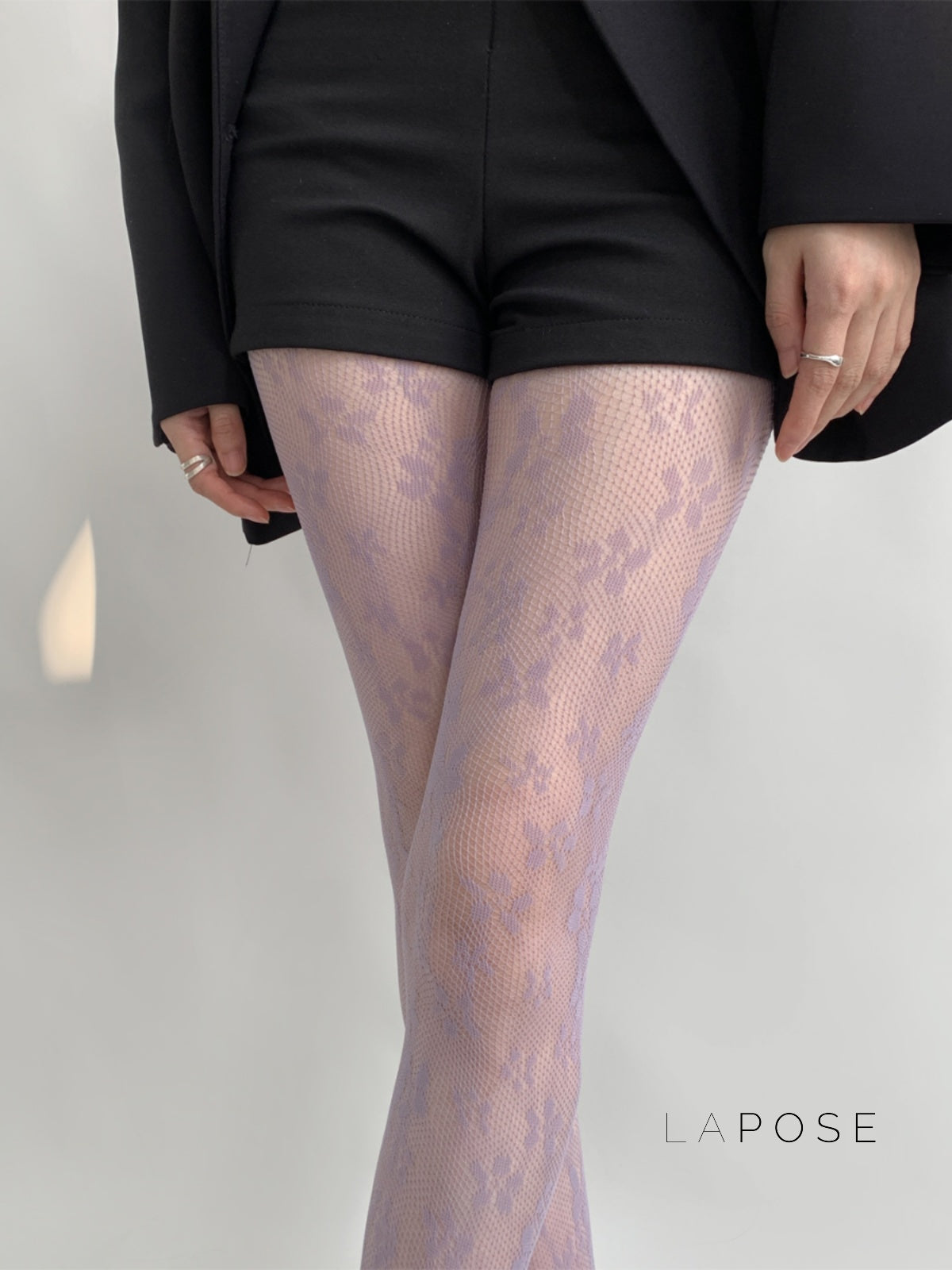 Kaleyah Sheer Lace Print Tights [T01YPMT1]
