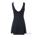 Kaliah Deep V-Neck Bow Mini Dress [2X4RD8OS]