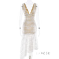 Kaliah Lace Ruched Asymmetric Dress [NVNRLCE1]