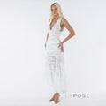 Kaliah Lace Ruched Asymmetric Dress [US3RFL7U]