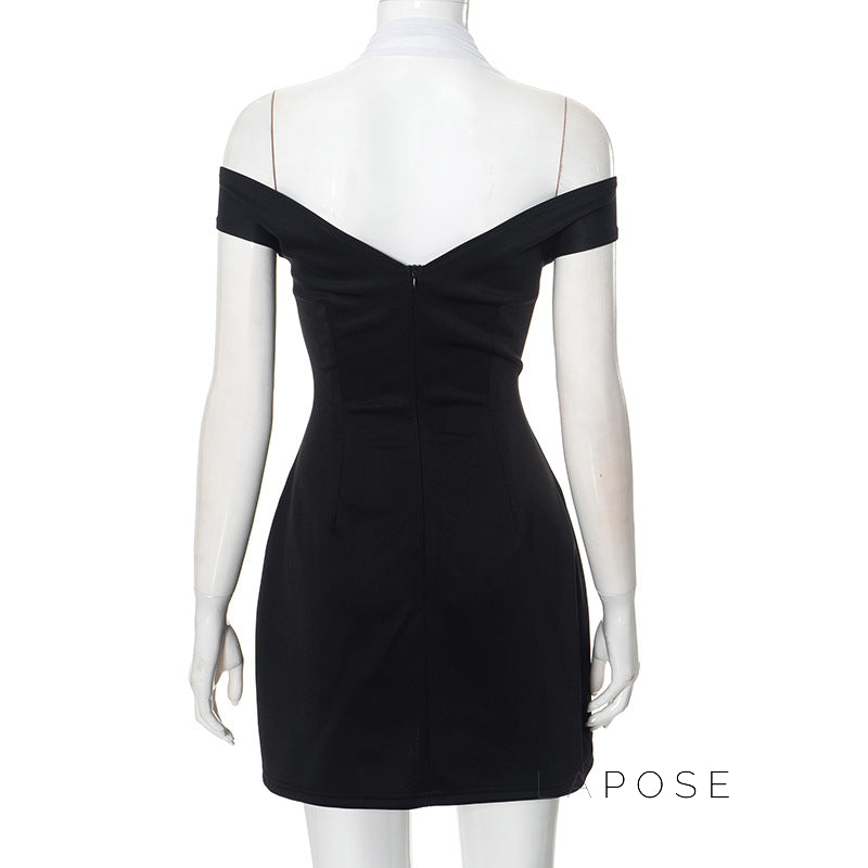 Kalilah Halter Contrast Mini Dress [VUCLCUYK]
