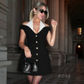 Kalilah Halter Contrast Mini Dress [ROCOQE1U]