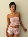 LaPose - Kalli Crochet Starfish Shorts Set