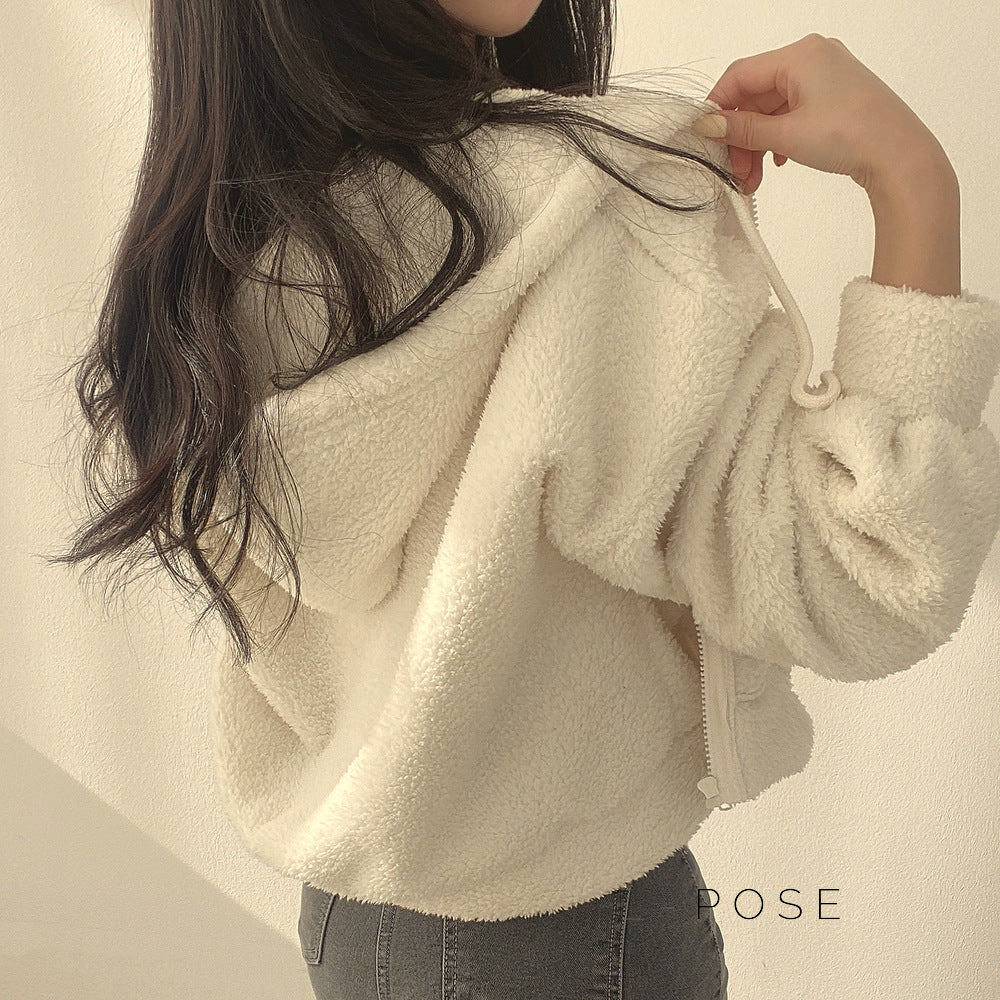 Kalli Plush Zip Hoodie [OMF0DO57]